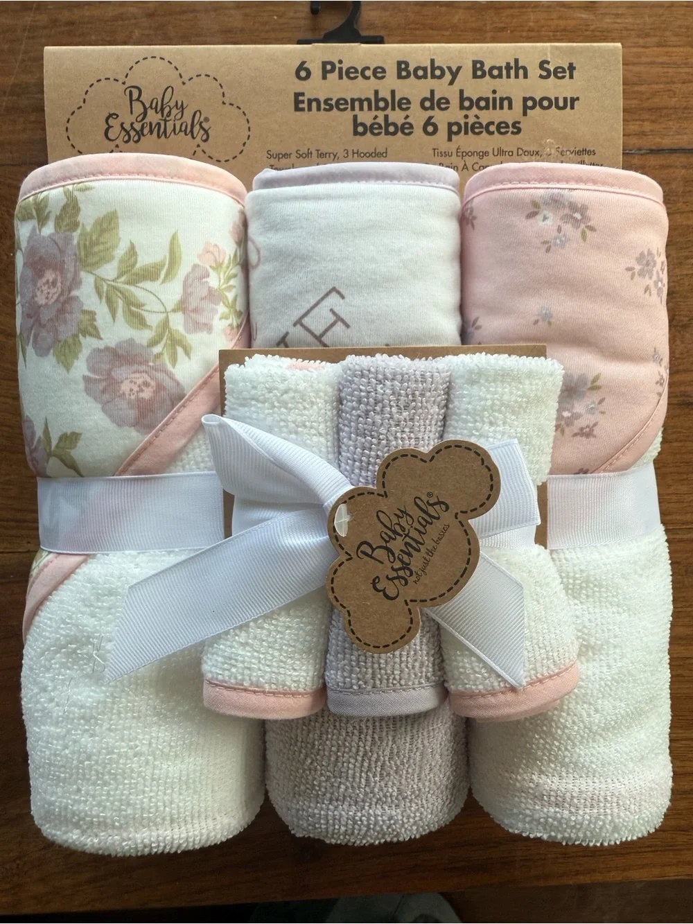 TWO 6-Piece Bath Sets & Bath Toys - Pink Floral & Mermaid